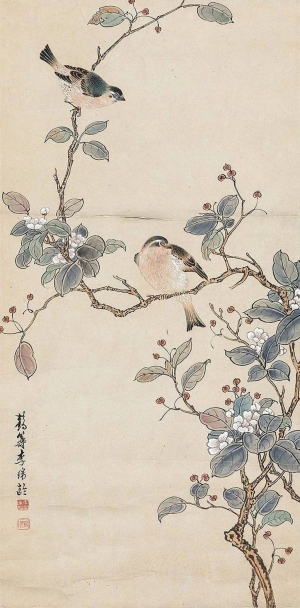 中式国画花鸟画卷挂画-ID:5721707
