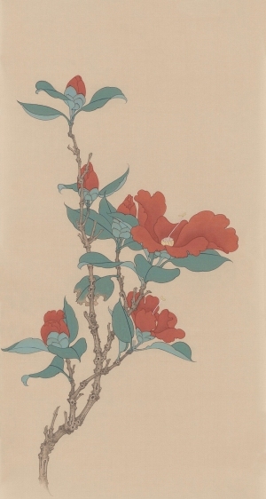 中式国画花鸟画卷挂画-ID:5721708