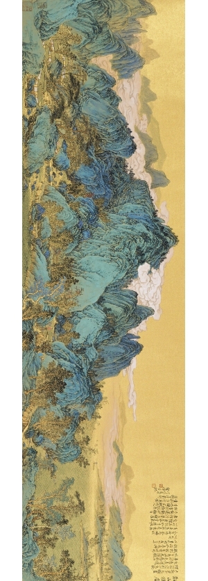 中式国画山水画卷挂画-ID:5721710
