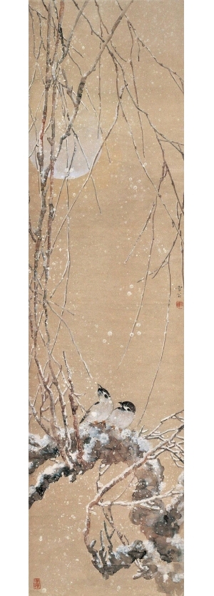 中式国画花鸟画卷挂画-ID:5721716