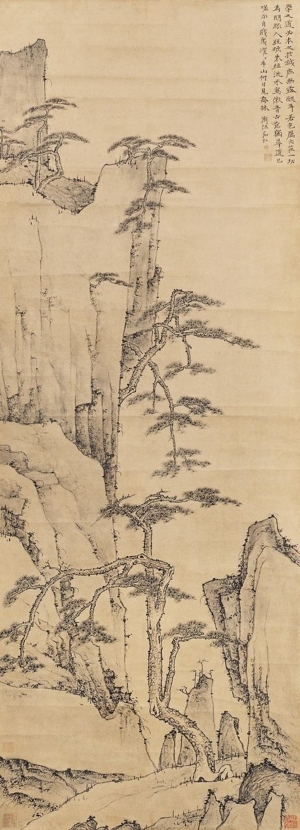 中式国画山水画卷挂画-ID:5721722