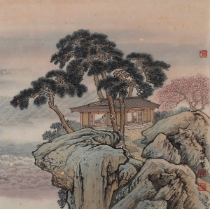 中式屏风画背景墙画-ID:166246893