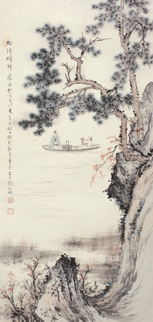 中式屏风画背景墙画-ID:292577035