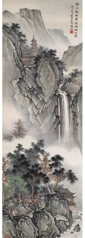 中式屏风画背景墙画-ID:288304099