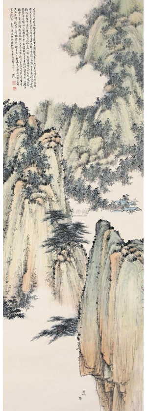 中式屏风画背景墙画-ID:769064903