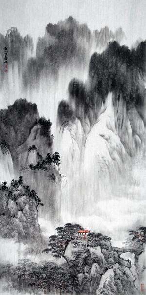 中式屏风画背景墙画-ID:570446975