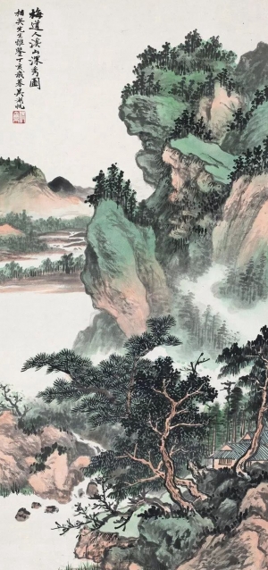 中式屏风画背景墙画-ID:524178034
