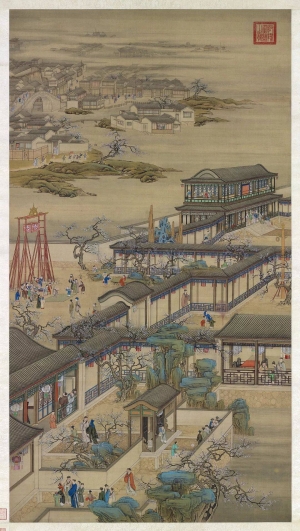 中式屏风画背景墙画-ID:106798899