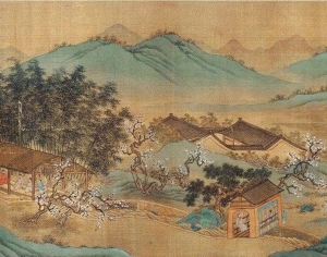 中式屏风画背景墙画-ID:534006122