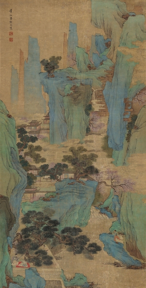 中式山水画背景壁纸墙布壁画-ID:493340977