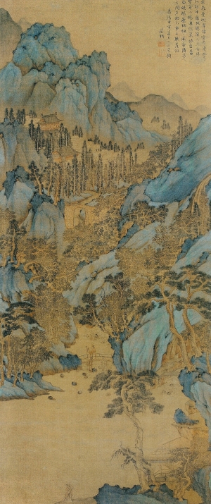 中式山水画背景壁纸墙布壁画-ID:322926049