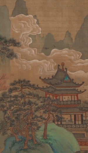 中式山水画背景壁纸墙布壁画-ID:545681004