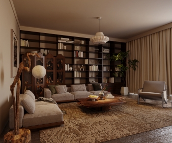Wabi-sabi Style A Living Room-ID:801327942