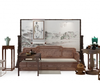 Chinese Style Arhat Bed-ID:673365127