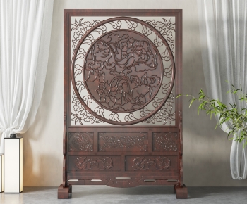 Chinese Style Wooden Screen Partition-ID:491624123