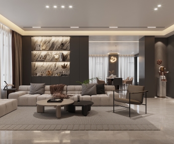 Modern A Living Room-ID:401470905