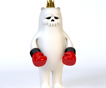 现代潮玩拳击熊雕塑摆件-ID:368109946
