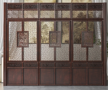 Chinese Style Wooden Screen Partition-ID:358159073