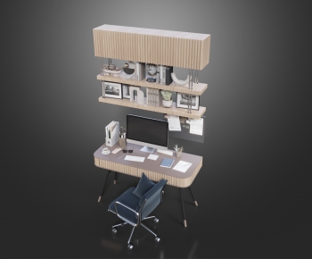Modern Computer Desk And Chair-ID:508095032