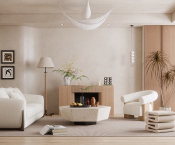 Modern Wabi-sabi Style A Living Room-ID:819077014