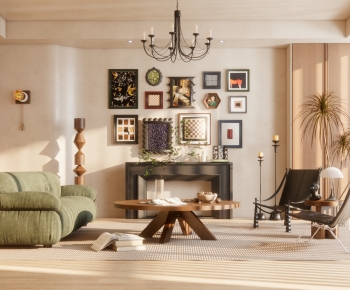 Modern Wabi-sabi Style A Living Room-ID:763987063