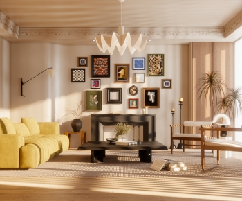 Modern Wabi-sabi Style A Living Room-ID:271646986
