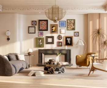 Modern Wabi-sabi Style A Living Room-ID:402551892