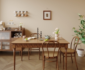 Modern Wabi-sabi Style Dining Table And Chairs-ID:862153055