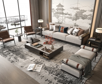 New Chinese Style Sofa Combination-ID:927500964