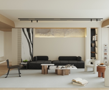 Modern Wabi-sabi Style A Living Room-ID:244205951