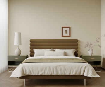 Modern Wabi-sabi Style Double Bed-ID:221927881