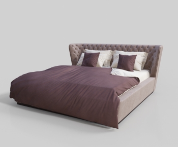 Simple European Style Double Bed-ID:743361002