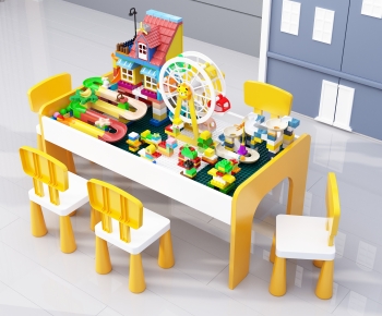 现代儿童桌椅积木玩具组合-ID:628534086