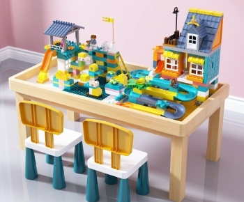 现代儿童桌椅积木玩具组合-ID:574449063
