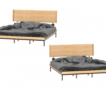 Nordic Style Double Bed-ID:429089071