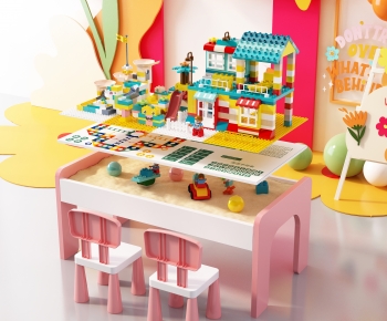 现代儿童桌椅积木玩具组合-ID:801136024