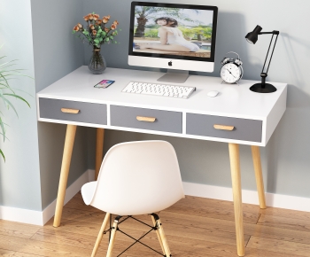 Modern Computer Desk And Chair-ID:495389944