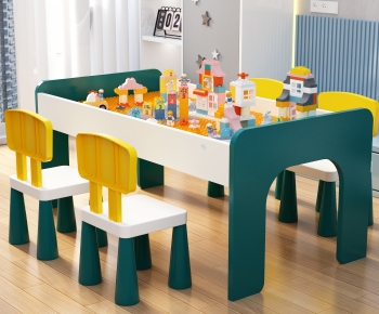 现代儿童桌椅积木玩具组合-ID:190397984