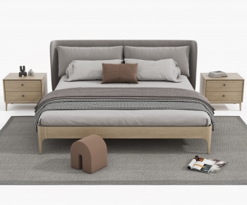 Nordic Style Double Bed-ID:255533932