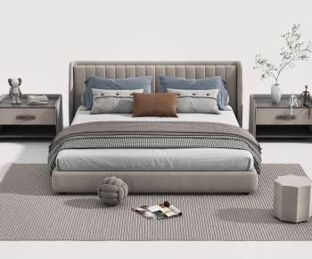 Modern Double Bed-ID:342032918