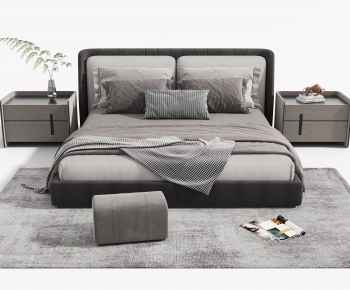 Modern Double Bed-ID:252558955