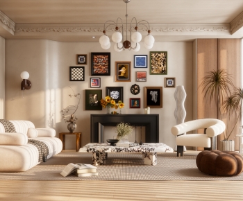 Modern French Style A Living Room-ID:244210003
