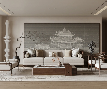 New Chinese Style A Living Room-ID:259283074