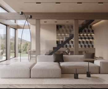 Modern Wabi-sabi Style A Living Room-ID:583508016