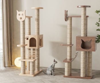 现代猫窝猫爬架组合3D模型