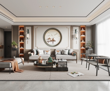 New Chinese Style A Living Room-ID:315942057