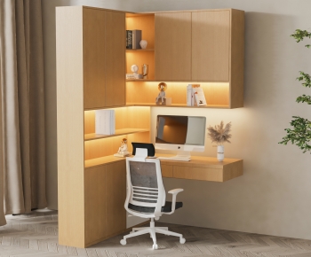 Modern Computer Desk And Chair-ID:917249923