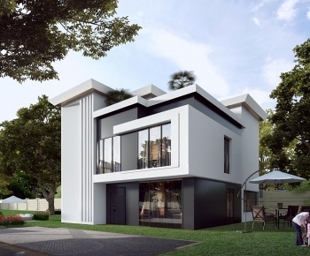现代别墅自建房3D模型