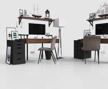 Modern Computer Desk And Chair-ID:249869874