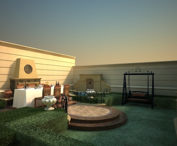 Simple European Style Courtyard/landscape-ID:459748986